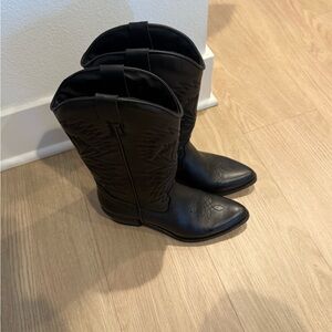Steve Madden Hayward Black Cowboy Boots